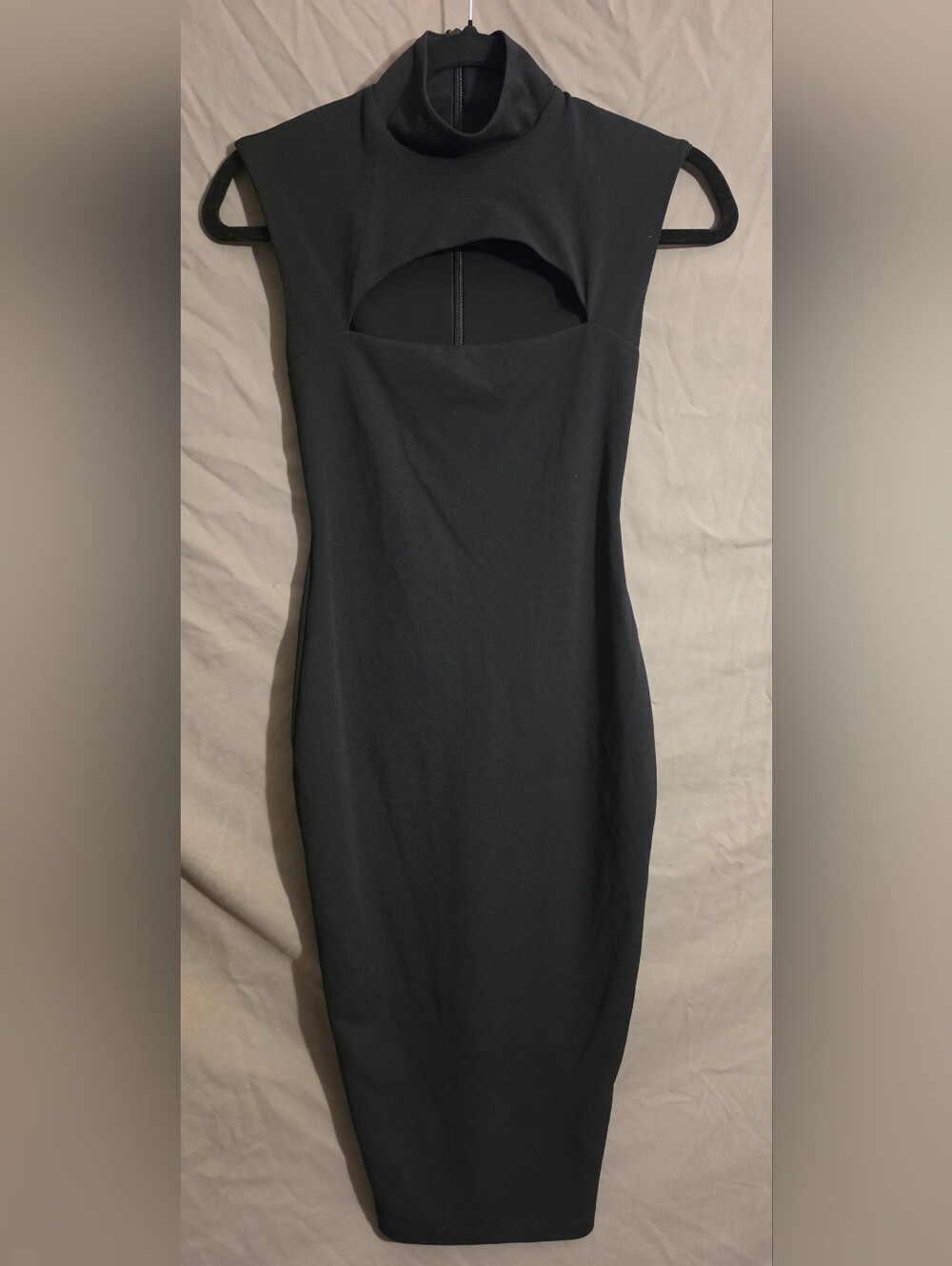 NWT Nookie Black Manhattan Midi Peekaboo Dress Small